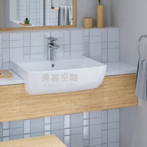 半 崁 式 臉 盆 LAUFEN 瑞士品牌LIVING CITY 圓形臉盆面盆半